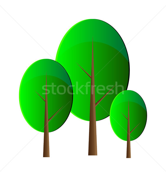 Vetor árvores isolamento branco ilustração Foto stock © X-etra