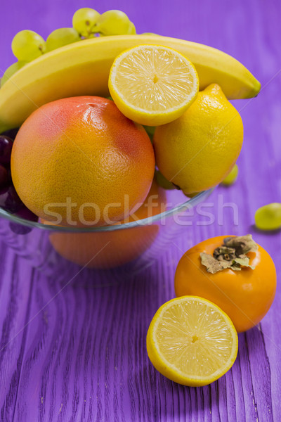 Fruits, Banana, Grapefruit, Lemon, Dark and White Grapes, Japane Stock photo © x3mwoman