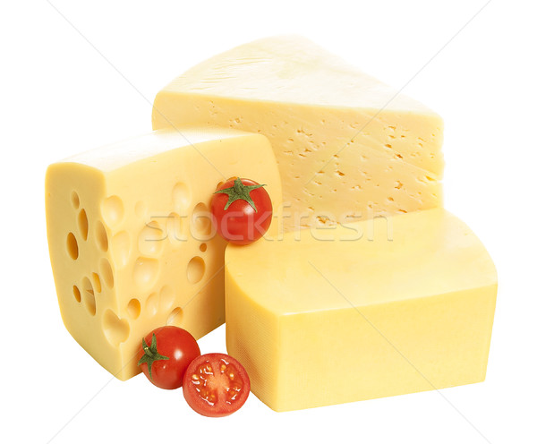 Bucata brânză izolat roşii alimente sănătate Imagine de stoc © xamtiw