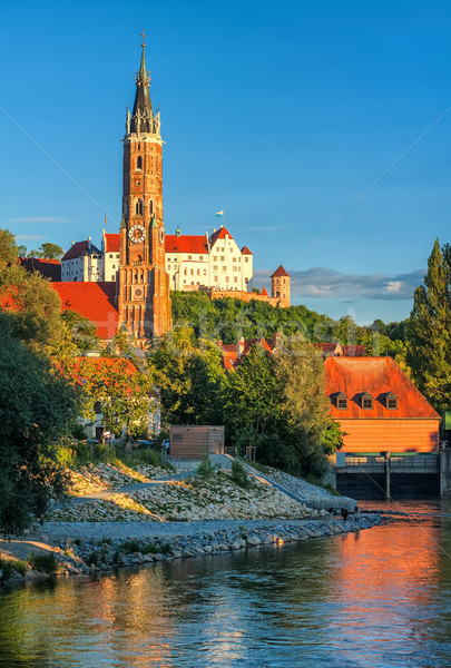 Medieval old town of Landshut on Isar river, Germany Stock photo © Xantana