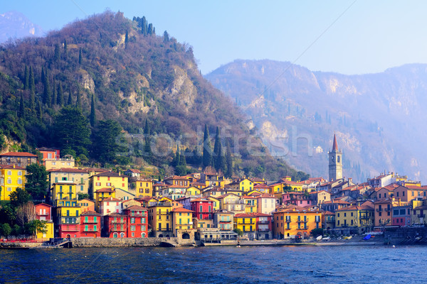 [[stock_photo]]: Ville · lac · coloré · maisons · vieille · ville · milan