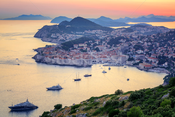 Old town of Dubrovnik on sunset, Croatia Stock photo © Xantana