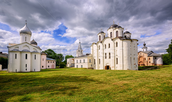 Történelmi orosz ortodox templomok szent katedrális Stock fotó © Xantana
