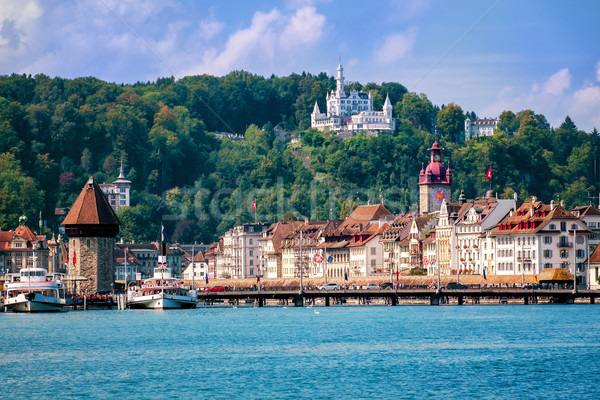 Lucerne, Switzerland, view of the old town from Lake Lucerne Stock photo © Xantana