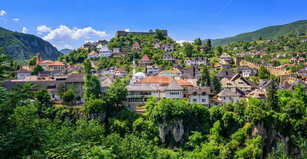 Altstadt Bosnien-Herzegowina geschichtlich Wand grünen blau Stock foto © Xantana