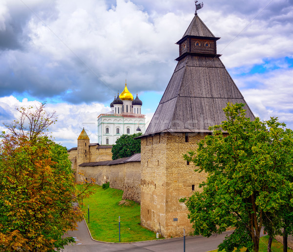The Watch Tower and Trinity Church in Pskov Kremlin, Russia Stock photo © Xantana