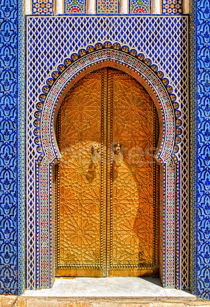 The ornamented golden door, Fes, Morocco Stock photo © Xantana