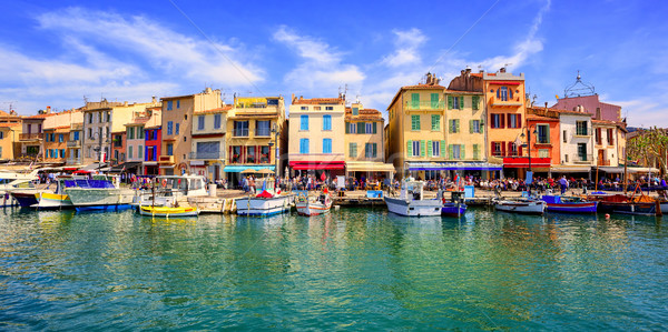 Barrio antiguo puerto paseo Francia colorido tradicional Foto stock © Xantana