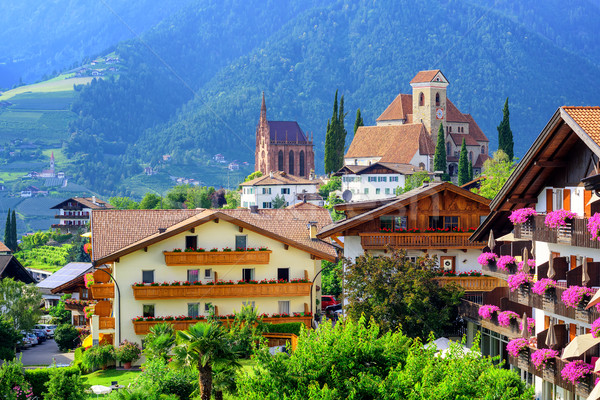 Alpine village Schenna, Meran, South Tyrol, Italy Stock photo © Xantana