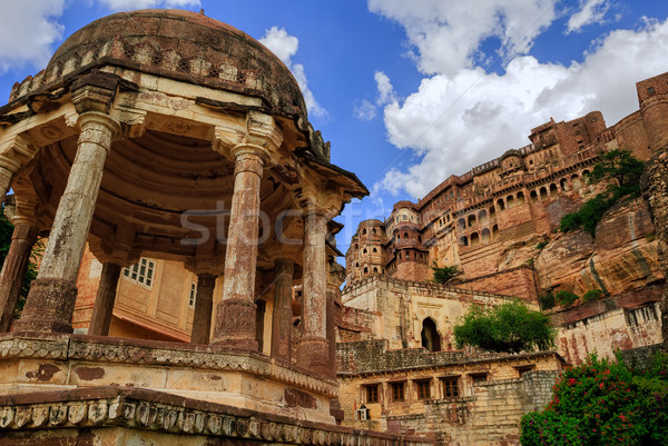 Stockfoto: Fort · Indië · een · Blauw · reizen