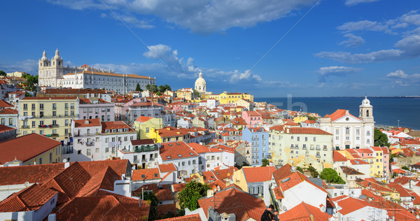 Panoramic view of Alfama quarter, Lisbon, Portugal Stock photo © Xantana