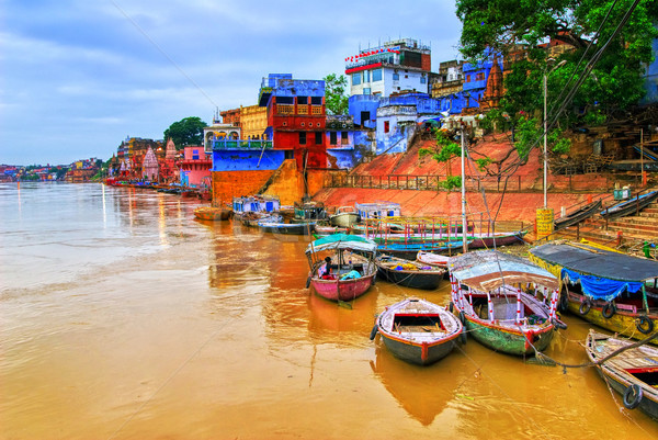Stock photo: View of Varanasi on river Ganges, India