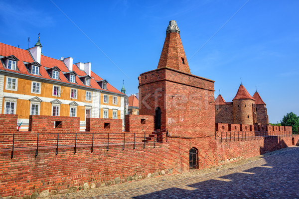 Rood baksteen muren buskruit toren Stockfoto © Xantana