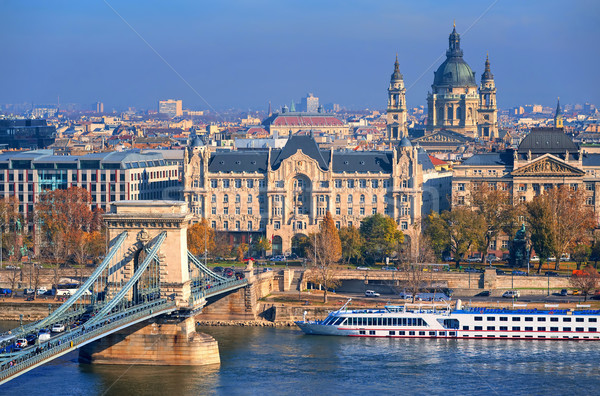 Old town of Budapest on Danube river, Hungary Stock photo © Xantana