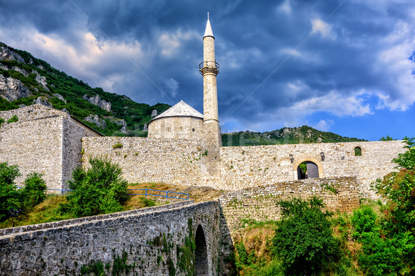 Stone fortress with a mosque in Travnik, Bosnia Stock photo © Xantana