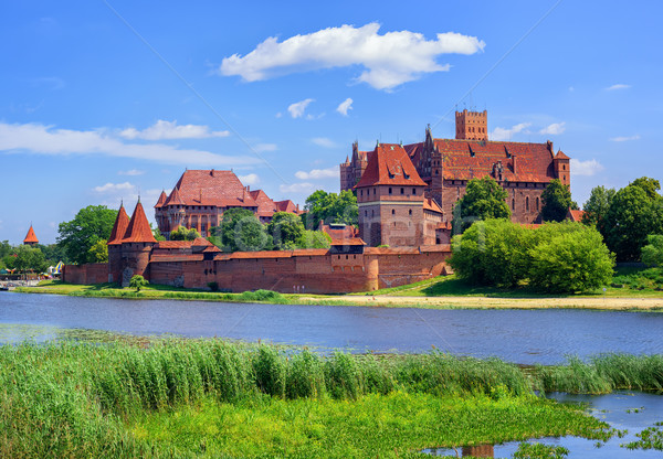 Stockfoto: Kasteel · om · historisch · water · gebouw · achtergrond