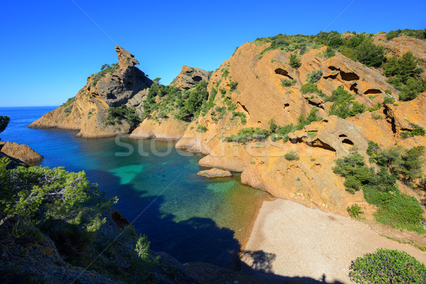 Mediterranean beach Figuerolles by Marseilles, France Stock photo © Xantana