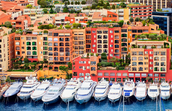 Luxury yachts in harbour of Monaco, Cote d'Azur, France Stock photo © Xantana