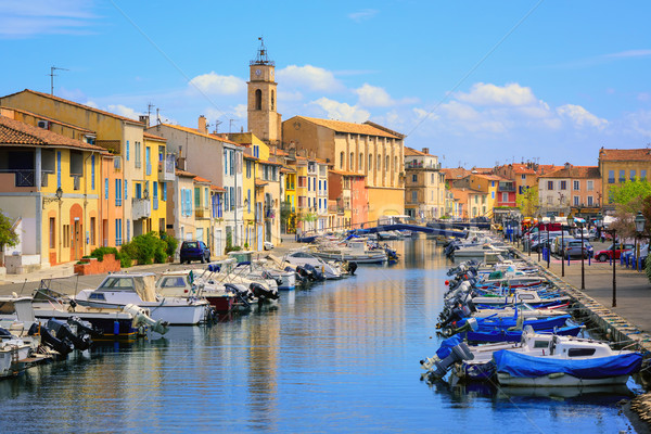 Colorful houses on canal of the old town of Martigues, France Stock photo © Xantana