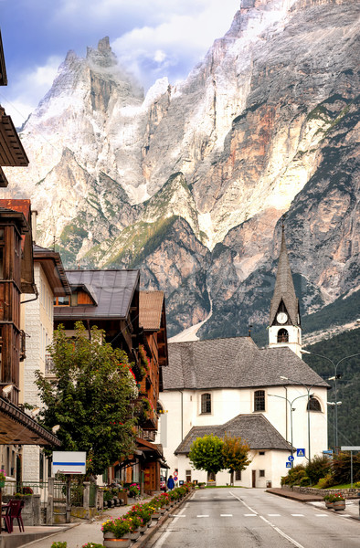 Alpine village in Dolomites Alps, Tirol, Italy Stock photo © Xantana