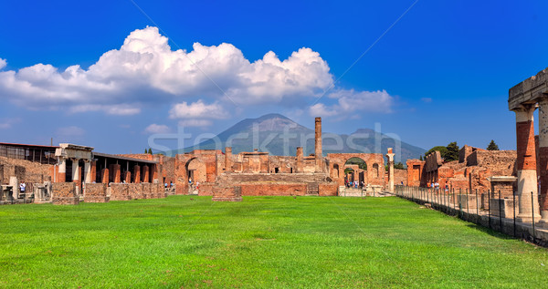Stock photo: Pompeii and Mount Vesuvius, Naples, Italy