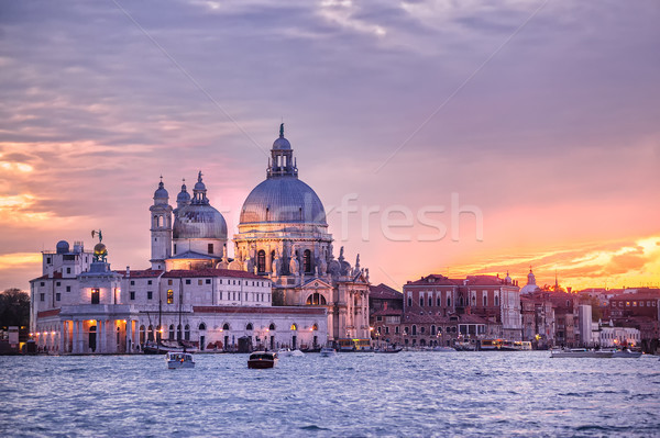 Santa Maria della Salute church on sunset, Venice, Italy Stock photo © Xantana