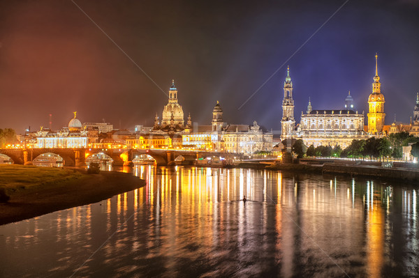 старый город Дрезден реке ночь Германия замок Сток-фото © Xantana