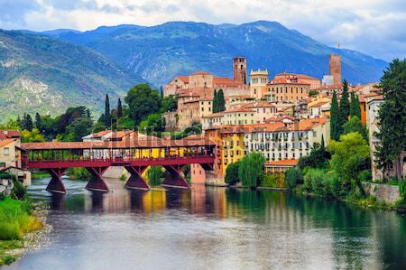 Stock photo: Bassano del Grappa town in the Alps mountains, Italy