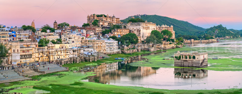 Stock photo: View of Udaipur, India, on sunset