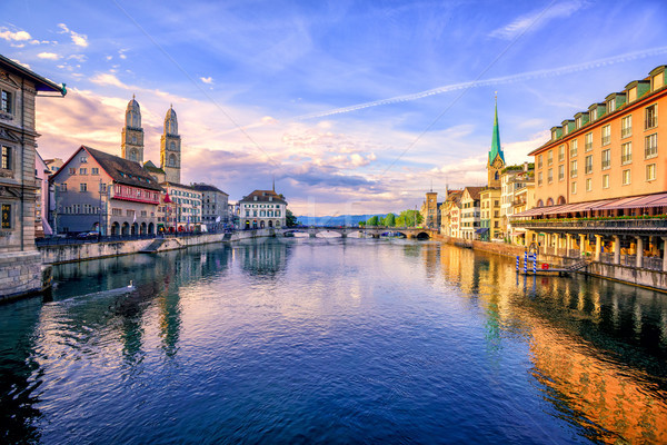 Old town of Zurich on sunrise, Switzerland Stock photo © Xantana