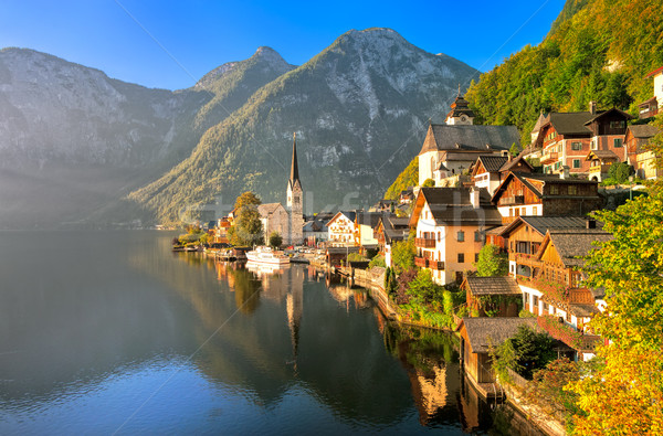 альпийский деревне озеро Австрия традиционный Сток-фото © Xantana
