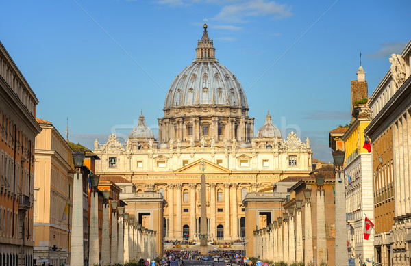 Bazilika Vatikán fő- homlokzat kupola város Stock fotó © Xantana