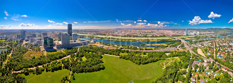 Vienna skyline and cityscape aerial panoramic view Stock photo © xbrchx