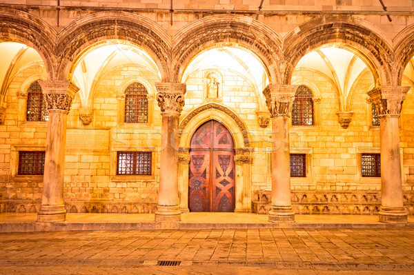 Dubrovnik street historic architecture and arches evening view Stock photo © xbrchx