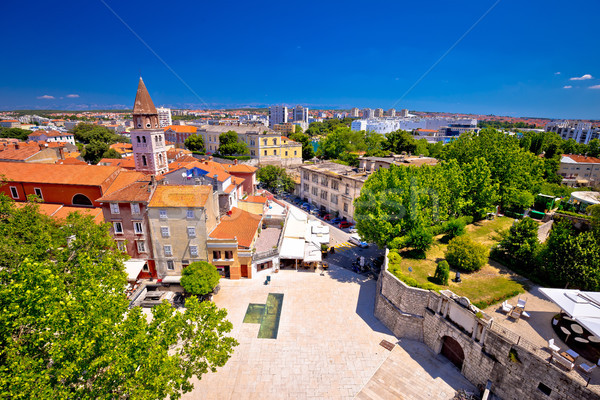 City of Zadar landmarks and cityscape aerial view Stock photo © xbrchx