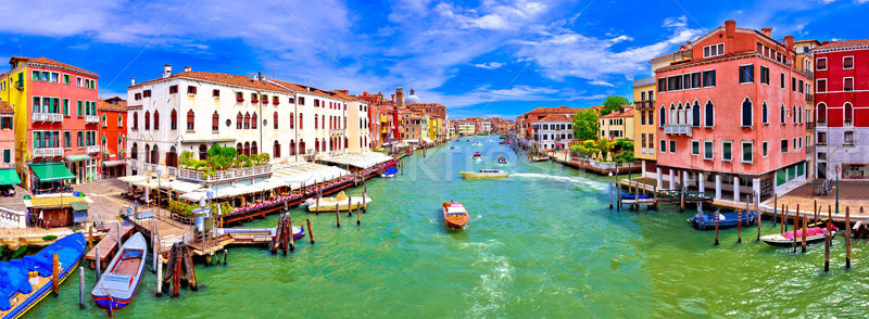 Kolorowy kanał Wenecja panoramiczny widoku turystycznych Zdjęcia stock © xbrchx