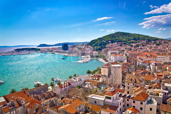 Split waterfront and Marjan hill view Stock photo © xbrchx