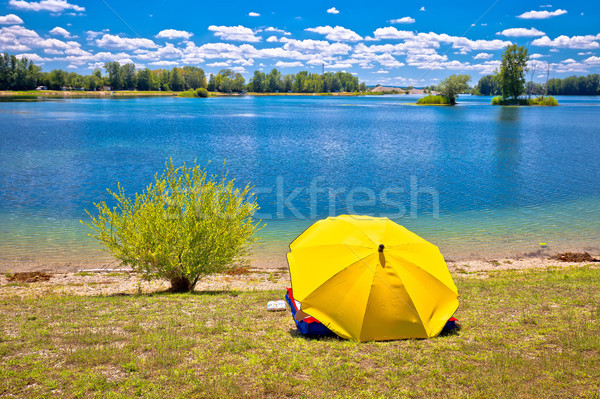 Soderica lake beach and landscape view Stock photo © xbrchx
