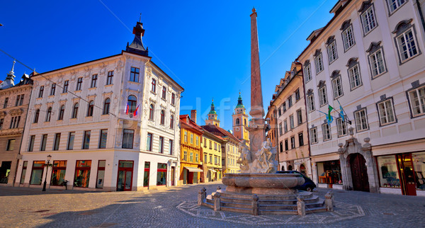 City of Ljubljana old cobbled center street Stock photo © xbrchx