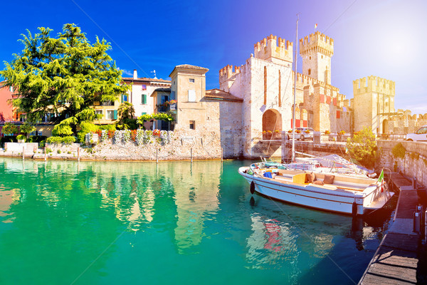 Town of Sirmione entrance walls view Stock photo © xbrchx