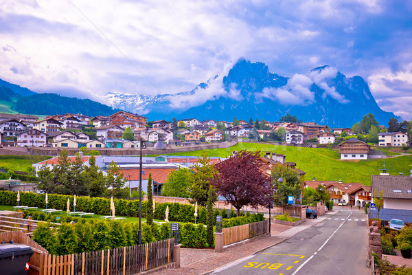 Kastelruth and Schlern peak in Alps landscape view Stock photo © xbrchx