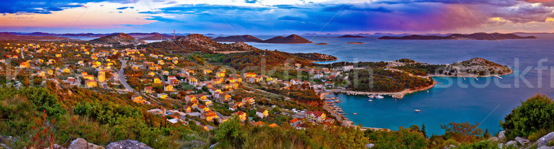 Incroyable coloré coucher du soleil panorama archipel mer [[stock_photo]] © xbrchx