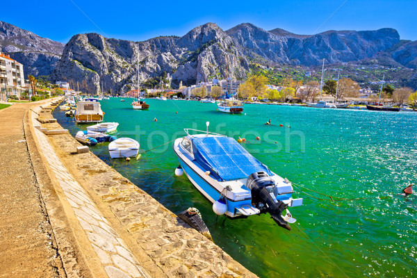 Stock photo: Cetina river mouth intown of Omis view