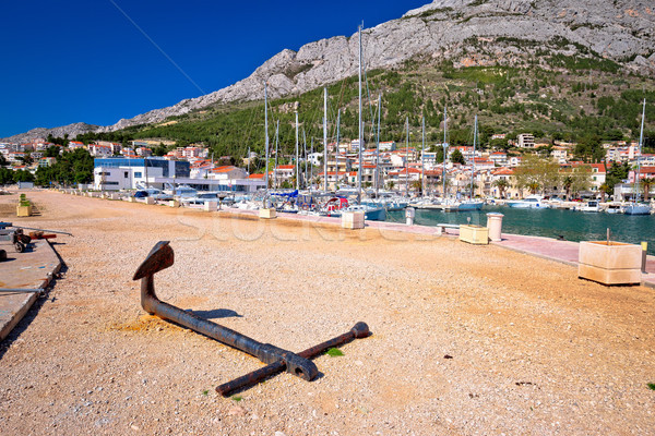 Baska voda waterfront sailing destination in Makarska riviera Stock photo © xbrchx