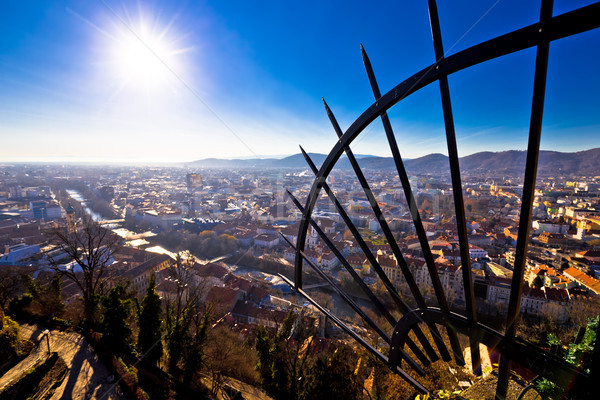 Graz antena panoramiczny widoku region Austria Zdjęcia stock © xbrchx