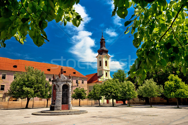 Town of Karlovac square architecture and nature Stock photo © xbrchx