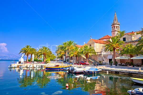 Splitska on Brac island seafront and landmarks view Stock photo © xbrchx
