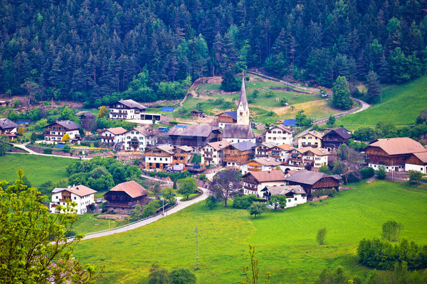 Picturesque alpine village of Tisens aerial view Stock photo © xbrchx