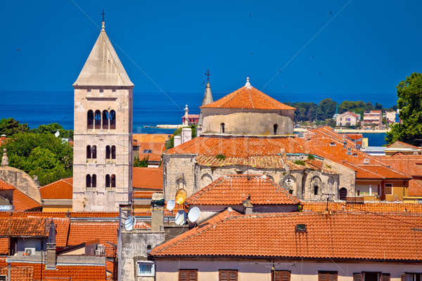 Historic Zadar skyline and rooftops view Stock photo © xbrchx