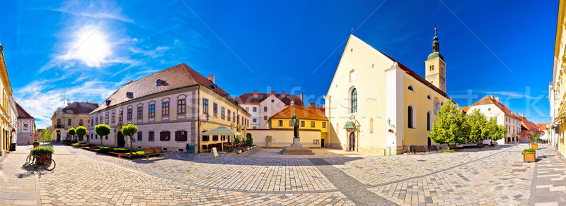 Baroque town of Varazdin square panoramic view Stock photo © xbrchx